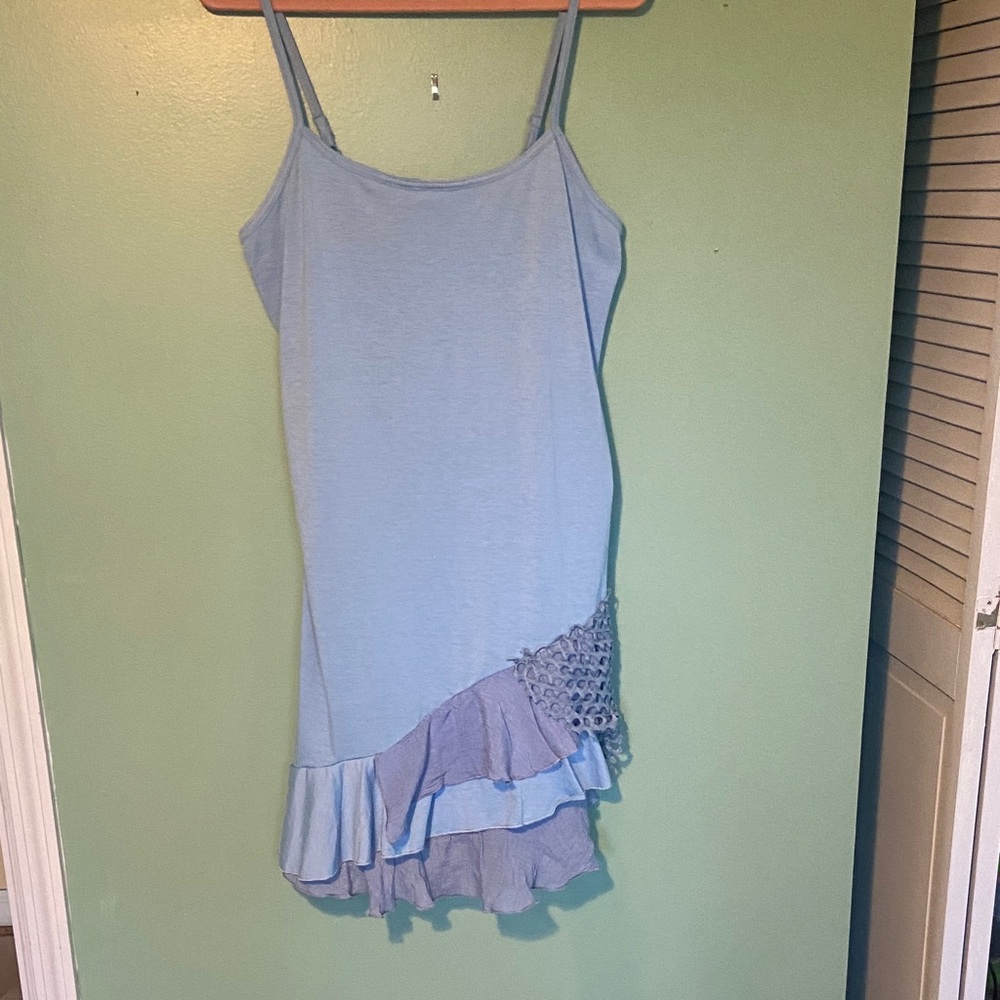 Pretty Angel Light Blue Chemise with Ruffle Detail